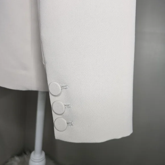 Daxi Retro Styling Greige Double Breasted Tailored Blazer Minimalist Normcore - Picture 4 of 10